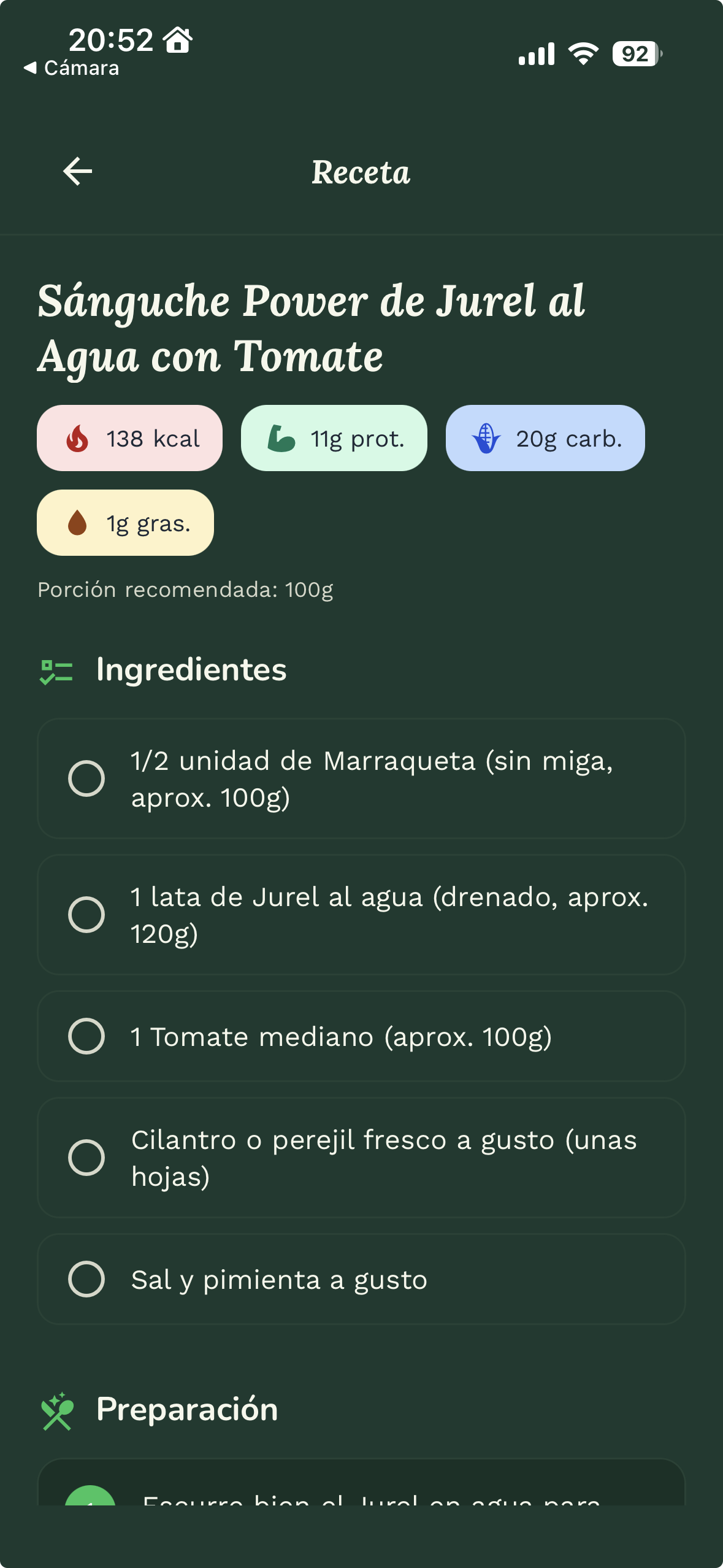 ContaMacros - Recetas