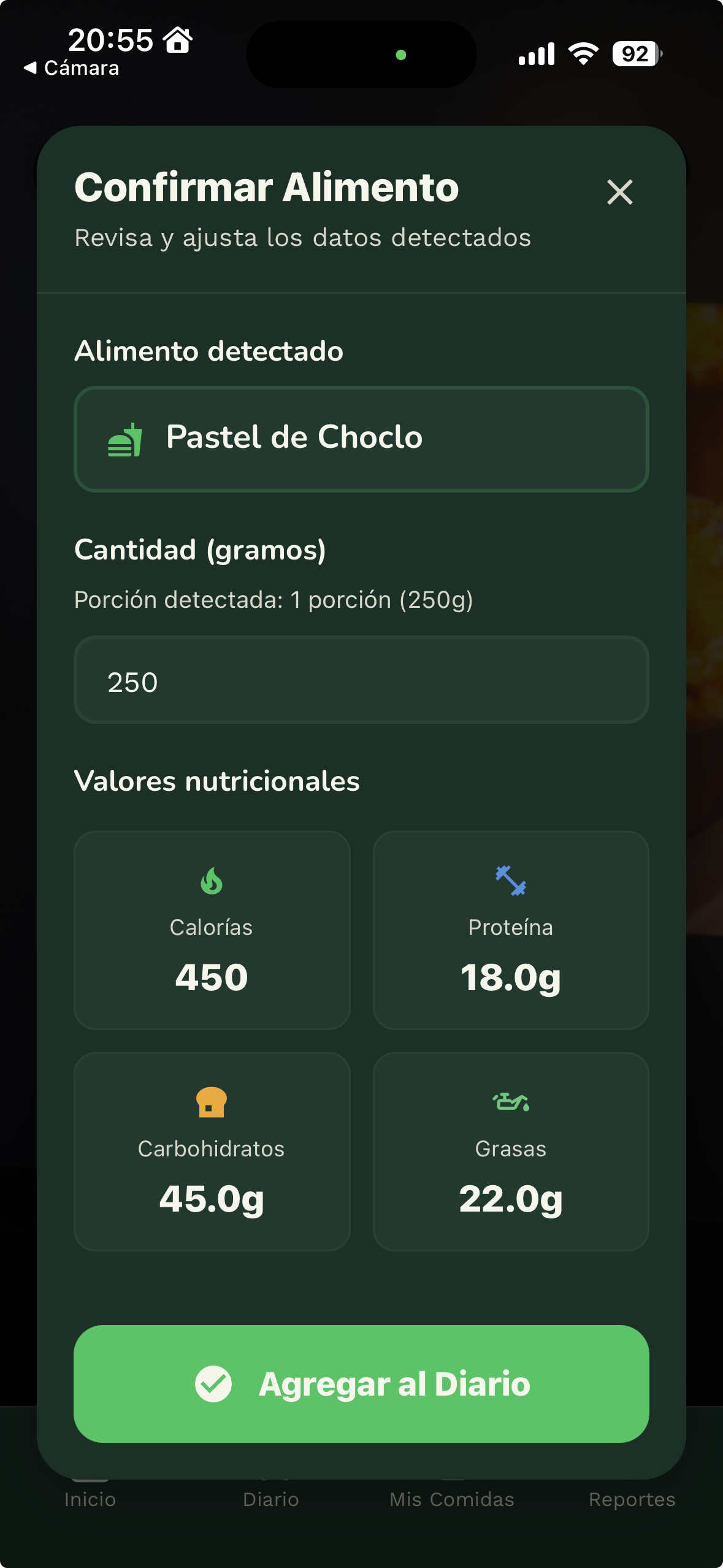 ContaMacros escaneo nutricional IA